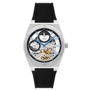 Montre Homme EARNSHAW Drake Dual Time Automatic - ES-8291-01 Bracelet Silicone Noir
