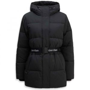 Calvin Klein Veste Matelass&eacute;e Femme Belted Midweight avec Ceinture, Noir (Bla, XS