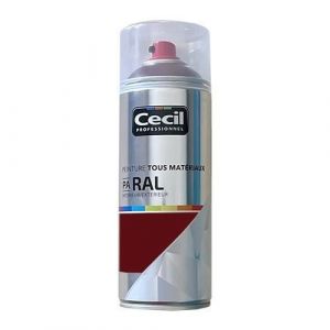 Cecil Peinture A&eacute;rosol Tous mat&eacute;riaux Professionnel PA RAL - Rouge Basque satin (RAL 3004) 0,4 L