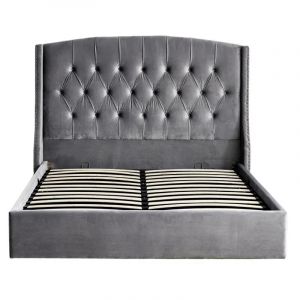 Lit Coffre King size 180x200 cm sultan velours Gris