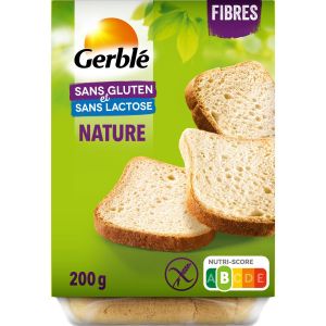 Gerbl&eacute; Pain blanc Sans Gluten & Sans Lactose, Riche en Fibres, 200g, 221594