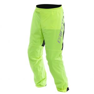 Dainese Ultralight Rain Pants, Pantalon de Pluie Imperméable et Coupe-Vent, Ultra Léger, Pliable, pour les Motos, pour Hommes et Femmes, Jaune Fluo, S