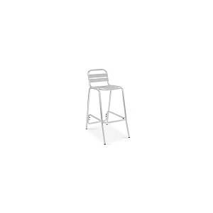 Image de Oviala XXXXX Lot de 4 tabourets hauts de jardin en aluminium Soho - Gris