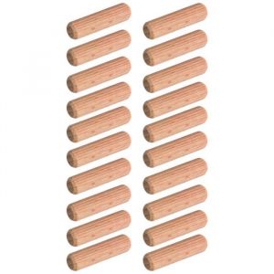 Cyclingcolors 20x Cheville tourillon 6 x 25 mm goujon rainur&eacute; bois h&ecirc;tre ronde colle meuble