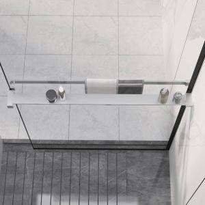 VidaXL &Eacute;tag&egrave;re de douche paroi de douche &agrave; l'italienne Chrom&eacute; 90 cm