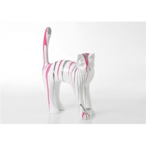 Image de Amadeus Chat trash rose h 115 cm en résine - Multicolore