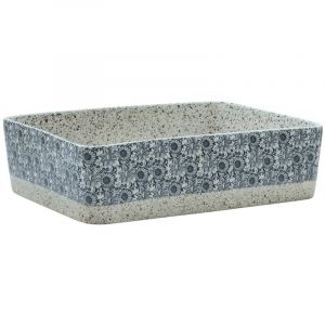 VidaXL Vasque à poser gris/bleu rectangulaire 46x35,5x13 cm céramique