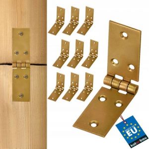 KOTARBAU Kistenband Lot de 10 charnières de meuble roulées en acier galvanisé pour dessus de porte 100 x 25 mm