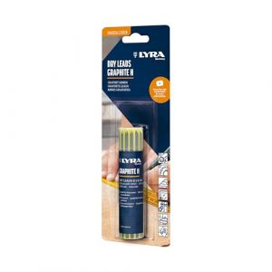 Lyra L4498006 Dry Lot de 12 mines de rechange en graphite de menuisier, 2,8 mm, sp&eacute;cialement con&ccedil;ues pour le bois, sous blister