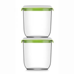 Fosa 2 r&eacute;cipients de mise sous vide alimentaire 21350 1350ml blanc et vert