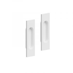 Slid'up by Mantion Lot de 2 poignées à encastrer rectangulaires, plastique finition acier blanc