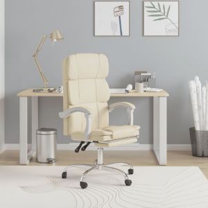 VidaXL Fauteuil inclinable de bureau Crème Similicuir Crème