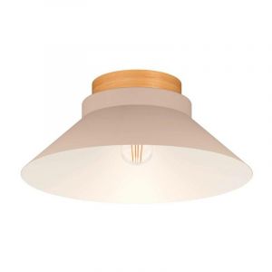 Eglo Plafonnier Moharras, sable avec détail en bois