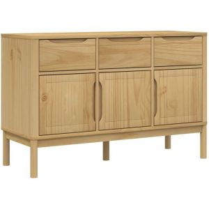 VidaXL Buffet FLORO marron cire 114x43x74 cm bois massif de pin, meuble de rangement, meuble de rangement de cuisine, meuble de rangement de salon