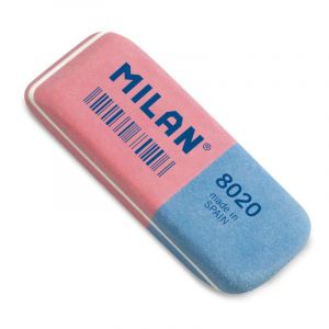 Soho Gomme biseautée rose-bleue Milan, N° 8020 - 5,2 x 1,9 x 0,8 cm
