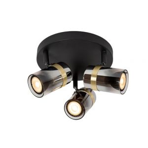 Lucide UPTON - Spot plafond - 3xGU10 - Fum&eacute;