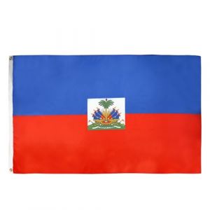 AZ FLAG - Drapeau Haïti - 90x60 cm - Drapeau Haïtien 100% Polyester Avec Oeillets Métalliques Intégrés - Pavillon 50 g