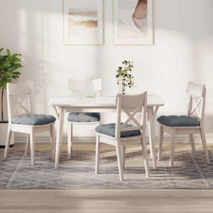 VidaXL Lot de 4 coussins de chaise 45x45x12 cm gris clair - galette de si&egrave;ge d&eacute;houssable polyester