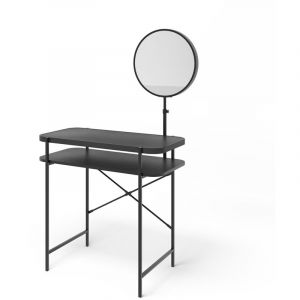 Vicco - Coiffeuse Skip, Noir, 80 cm avec miroir