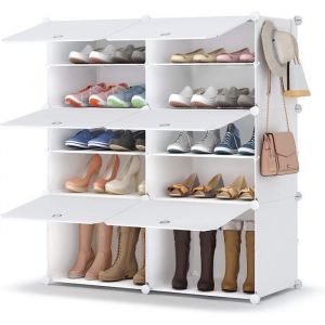 Meuble Chaussure, 5 Niveaux Rangement Chaussure 20 Paires Etagere Chaussure Avec Porte, Armoire A Chaussures Pour Entrée Salo[H840]