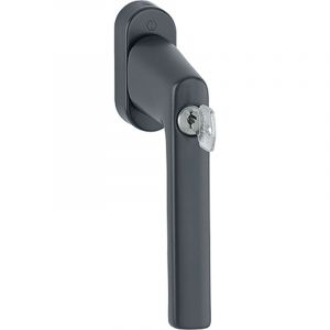 Hoppe Poignée de fenêtre comdamnable à clé Hamburg - Carré 32-42 mm - Vis M5x45 + M5x50 - Noir mat - 11950560