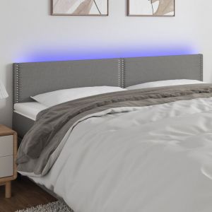 VidaXL Tête de lit à led Gris foncé 160x5x78/88 cm Tissu Gris foncé