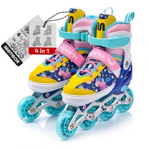 Meteor Chaussures à roulettes 4W1 Unicorn Led 2023