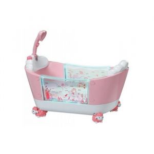Baignoire magique rose avec douchette sons et lumieres - pour poupons et poupees 30/36/43 cm - accessoire bain - jouet imitation