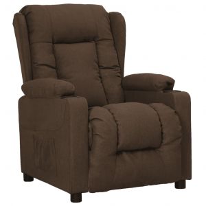 VidaXL Fauteuil inclinable Marron Tissu, 25kg