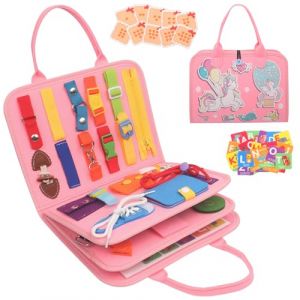 Withosent Busy Board Montessori pour Enfants, 4 Couches Planche Montessori, Jeux Montessori 3 Ans et Plus Tout-Petits, Apprendre Compétences de Vie Jouets éducatifs pour Garcon Fille BéBé 3 4 Ans