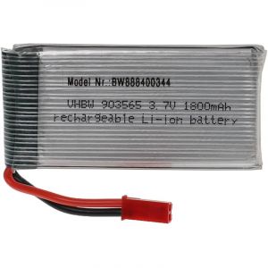 Image de Vhbw Batterie Compatible Avec Bec Connecteur Pour Modéle Rc Par Ex. Voiture De Course Avion (1800mah, 3,7v, Li-Polymère, 69 X 35 X 10 Mm)
