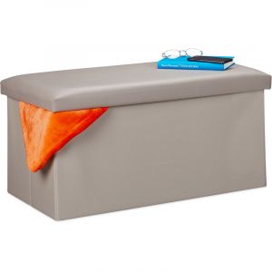 Relaxdays Banc pour rangement, cuir synthétique, pliable, rembourré, entrée, chambre,HlP 37,5 x 76,5 x 38,5 cm, couleur