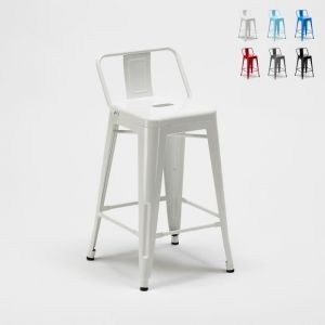Image de AHD Amazing Home Design - Tabouret Tolix industriel en acier avec dossier m&eacute;tallique bar cuisine Steel Top, Couleur: Blanc