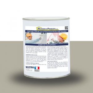Matpro Peinture &eacute;tanche & &eacute;lastique pour protection fa&ccedil;ade - 2.5 Kg Gris silex