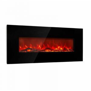 Klarstein Lausanne Long Cheminée électrique - Chauffage 1600W - Pour 40m² - Largeur 128cm - Blanc