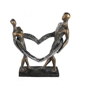 Casablanca modernes Design Sculpture Résine Bronze Gris Hauteur 31 cm