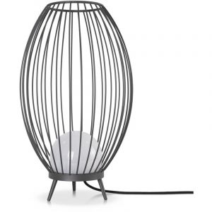 Paco Home Luminaire Ext&eacute;rieur Lampadaire Lampe &Agrave; Poser Terrasse Jardin IP 54 C&acirc;ble 3m Anthracite (laiteux), Lampadaire E27