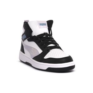 Puma Chaussures rebound v6 mid, noir-lilas, fille