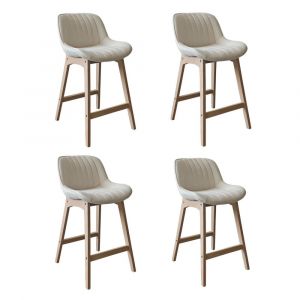 Lot de chaises NORDEN de bar en chêne et tissu velours côtelé H65cm