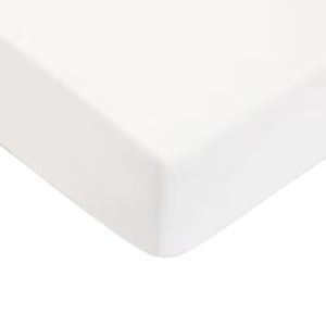 Drap housse en satin de coton peigné 120 fils coton 90x200 blanc