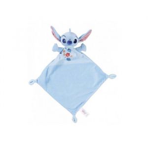 Nicotoy Stitch grand doudou plat bleu 22 x 22 cm - peluche enfant et bebe + 1 carte tigre - naissance