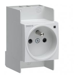 Hager Prise de courant modulaire 16A 2P+T avec voyant connexion SanVis SNS316