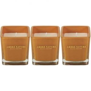 Bougie parfum&eacute;e carr&eacute;e Nude 7 cm (Lot de 3) Moutarde