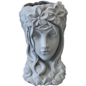 Image de TDK IMPORT Cache pot visage f&eacute;minin gris