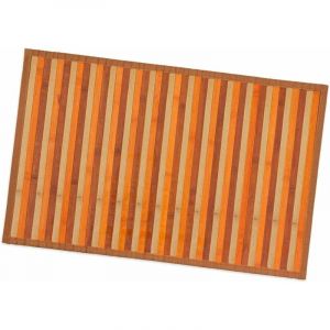 Bamboo Tapis en bois avec dos antidérapant, disponible dans différentes mesures, dégradé de couleurs - Idéal pour cuisine, chambre, salle de bain 50x77 cm beige