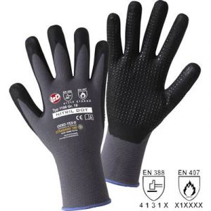 Leipold + Döhle Gants de protection 1166 100% nylon avec revêtement en mousse nitrile avec picots EN 388 RISQUES MECANIQ