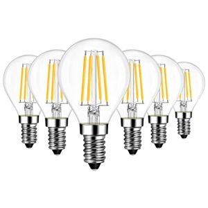 LVWIT Ampoules à Filament LED E14, 7W Equivalente à Ampoule halogène 75W, 1055Lm 2700K Blanc Chaud, Ampoule rétro vintage, Non-dimmable, Paquet de 6
