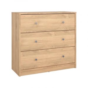 Ebuy24 - Commode oregon 3 Tiroirs - Décor chene - l 72 x p 30 x h 68 cm - tvilum