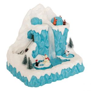Village Noël lumineux Cascade sur la banquise musical et animé