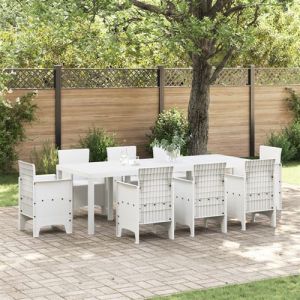VidaXL Table de jardin Blanche 250x100x73 cm en aluminium, Table de jardin Blanche 100x100x73 cm en aluminium, Table de jardin Blanche